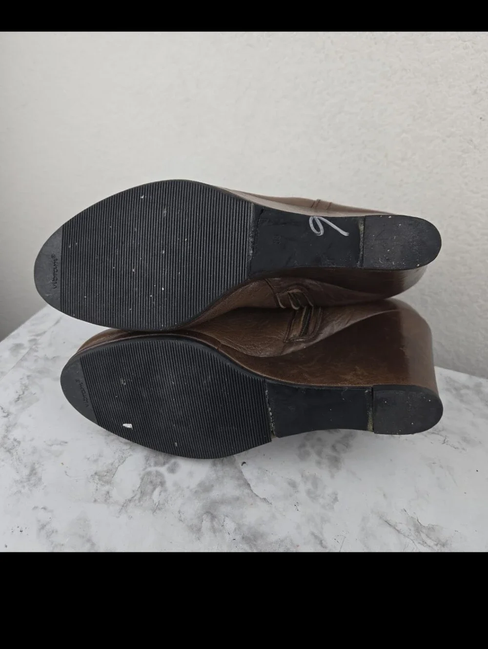 Prada Brown Leather Wedge Ankle Boots - Picture 9 of 12